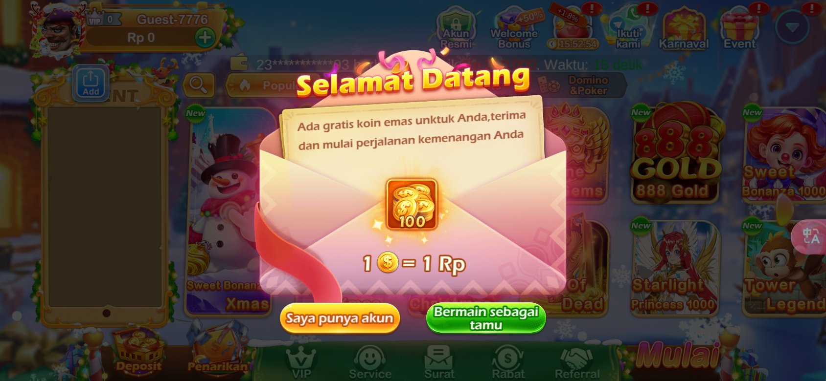 Dapatkan koin emas gratis di Rr777 2 4 354 3 untuk pengguna baru.